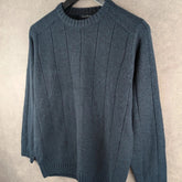 James Pringle Jumper Mens Medium M Blue Vintage Knitted Cotton Pullover
